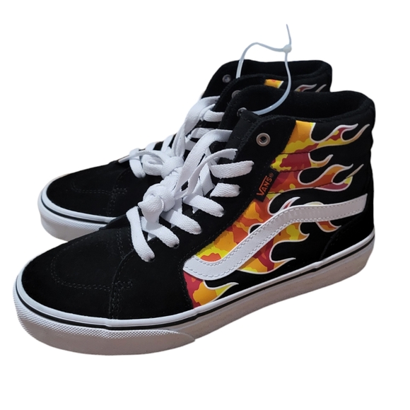 NWOT Vans size 7 youth Filmore Hi high top flame print running shoes - Picture 8 of 8